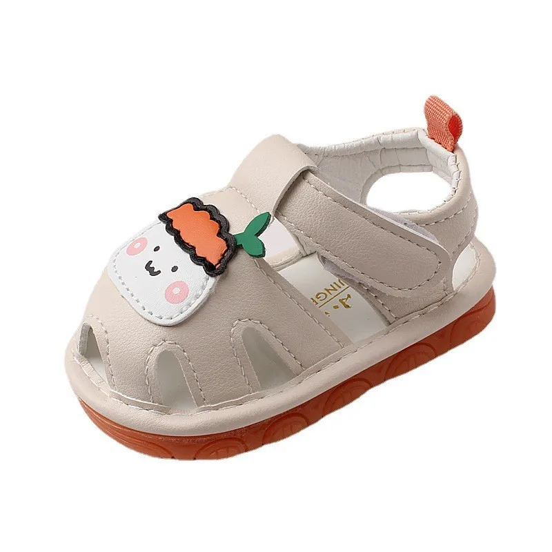 Zomer Nieuwe Fluitje Jongens Sandals0-1-2Year-Old Runderpeesbodem Piepende Schoenen Baby Meisje Peuter Schoenen