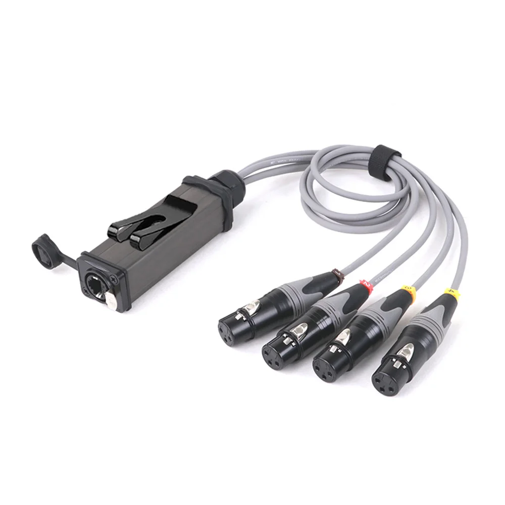 4 Channel 3Pin XLR Female to RJ45 Cat6 Ethernet Extender Network Breakout Audio Extension Cable for Live Stage,Recording Studio