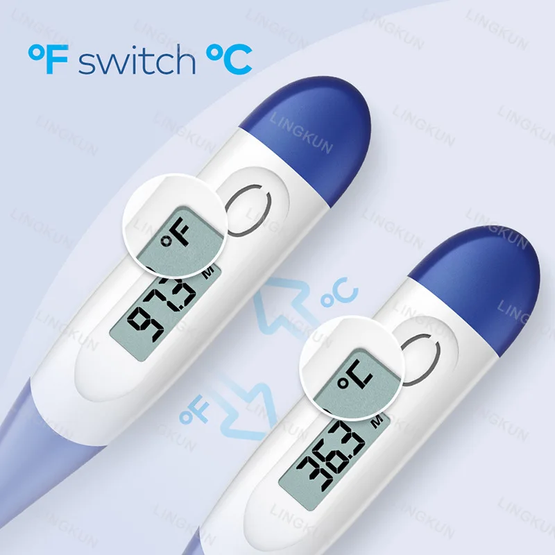 5PCS Household Adults Children Thermometers for Fever Thermometer Electronic Soft Head Hard Head Digital Oral Armpit Temperature