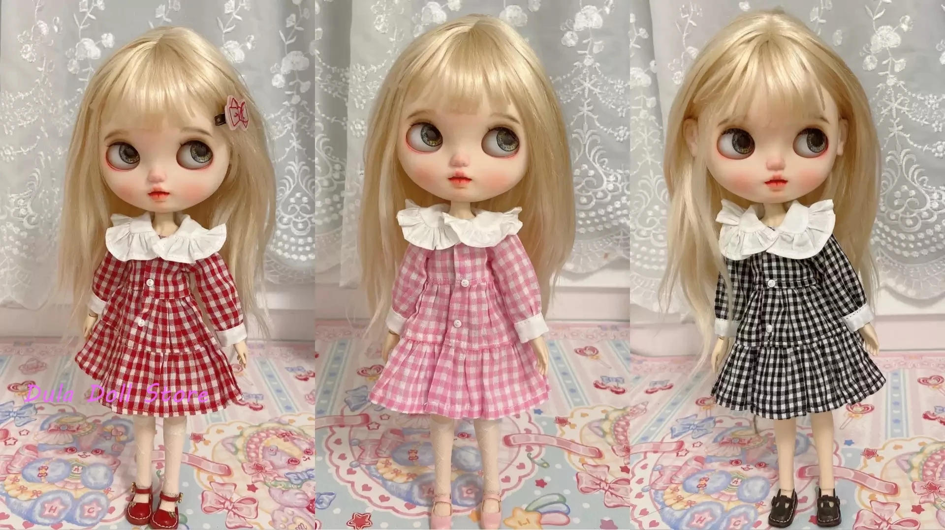 

Кукла Dula одежда платье клетчатая юбка Blythe Qbaby ob24 ob22 Azone Licca ICY jerfish 1/6 Bjd кукла