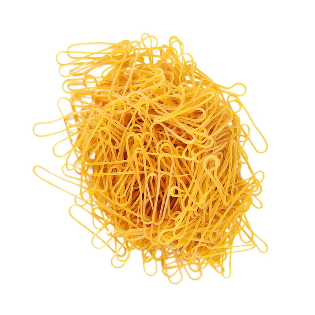 50G イエローゴムバンド 自然な弾性結束リング ホームオフィス整理用 再利用可能 頑丈な DIY ヘアロープ 軽量