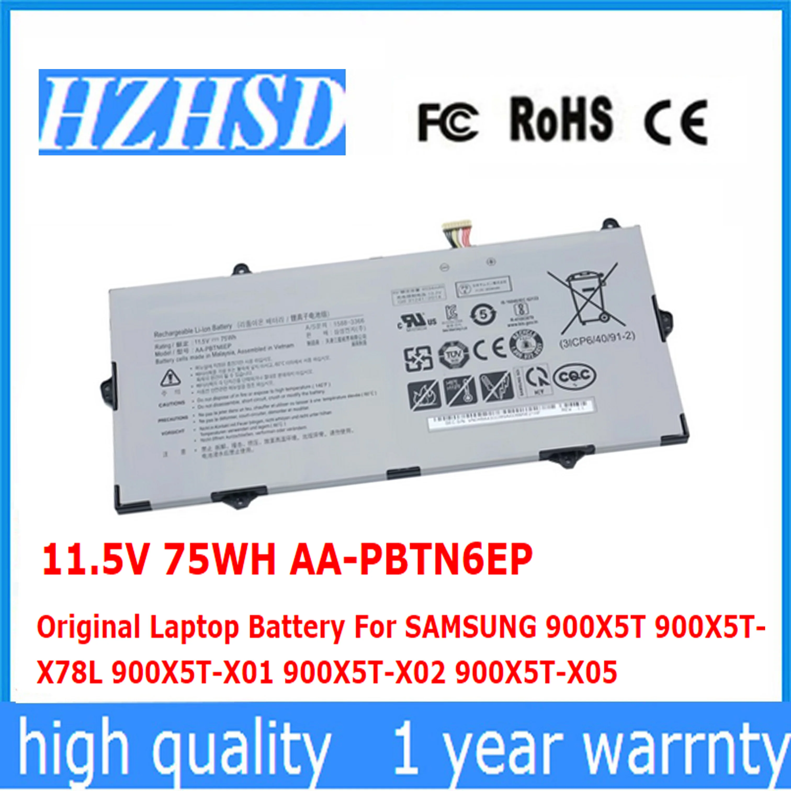 Batería Original para ordenador portátil, 11,5 V, 75WH, AA-PBTN6EP, para SAMSUNG 900X5T, 900X5T-X78L, 900X5T-X01, 900X5T-X02, 900X5T-X05