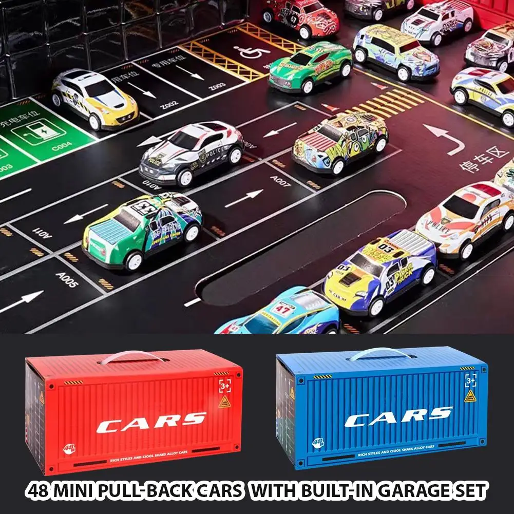 Gift Box 48PCS Alloy Car Set for Kids Classic & Racing Model Toy Cars Mini Vehicle Collection Perfect Gift for Children