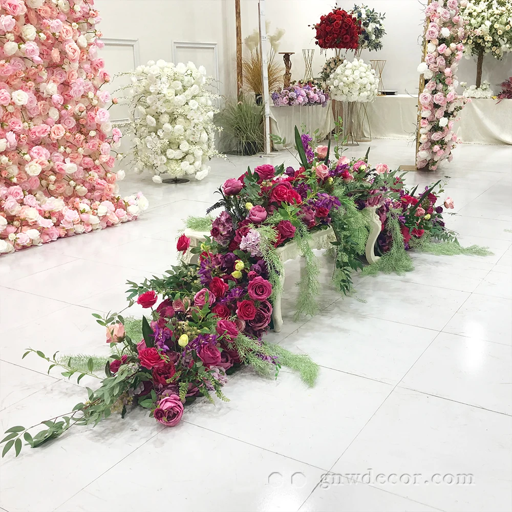 Floral Garland Wedding Runner Artificial Flower Runner Flower Decoration Greenery Table Runner Flower Garland Centerpiece