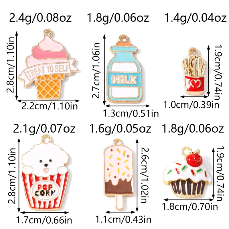 Leslie 10 Stück Zarte Niedliche Lebensmittel-Motiv Anhänger für Ohrringe, Halsketten und Anhänger, Handgemachter DIY-Schmuck – Detail 23