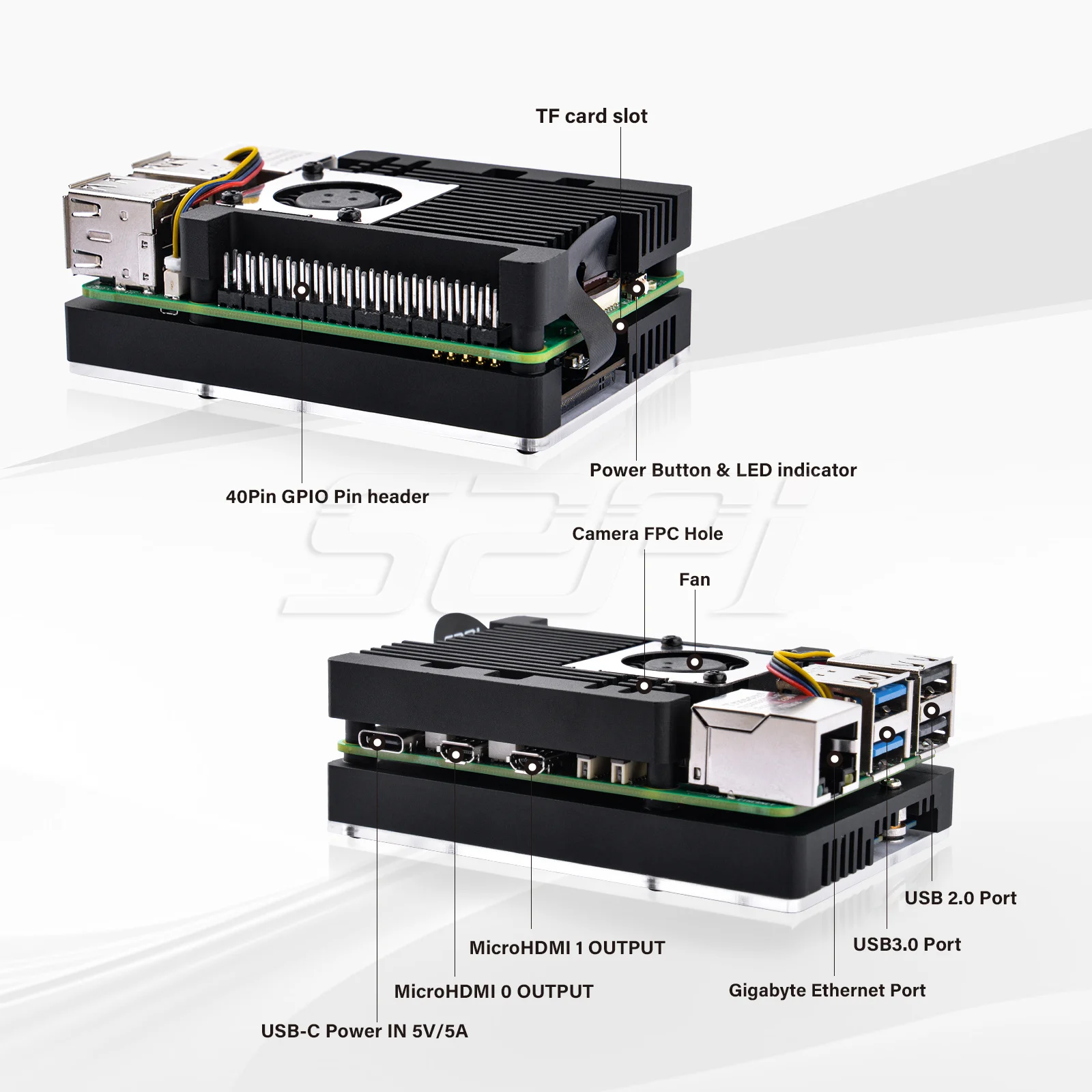 Imagem -02 - Armor Case com M-key M.2 Adaptador Pcie3.0 x1 Raspberry pi Suporta Ssds M.2 Nvme em 2230 2242 2260 2280 52pi