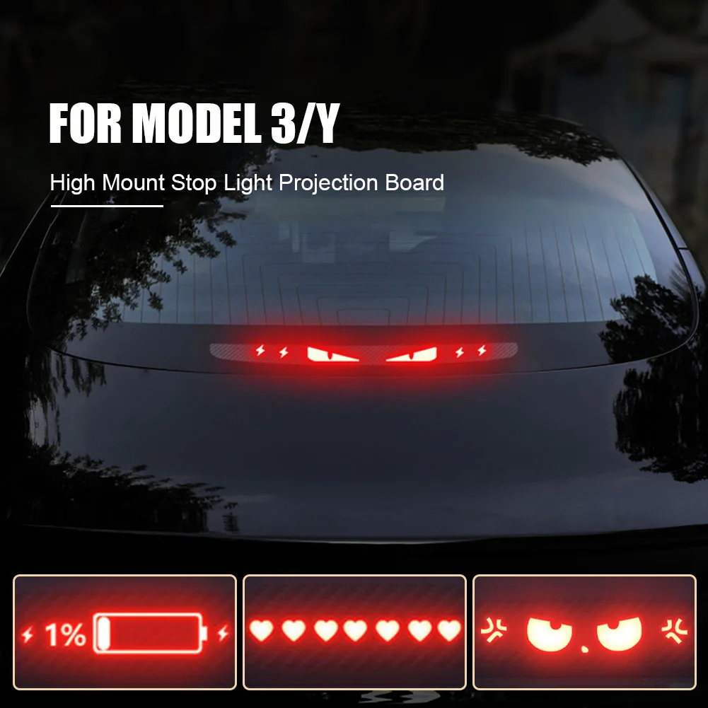 Per Tesla Model 3 Model Y scheda di proiezione della luce del freno ad alto montaggio bordo morbido in PVC Stop Light Patch accessori di facile