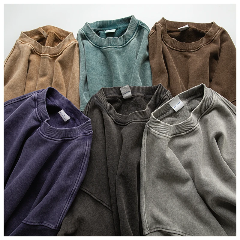 

Японская толстовка с капюшоном в стиле ретро, 420 г, окрашенная воском, круглая толстовка Ne, модная брендовая верхняя одежда с напуском