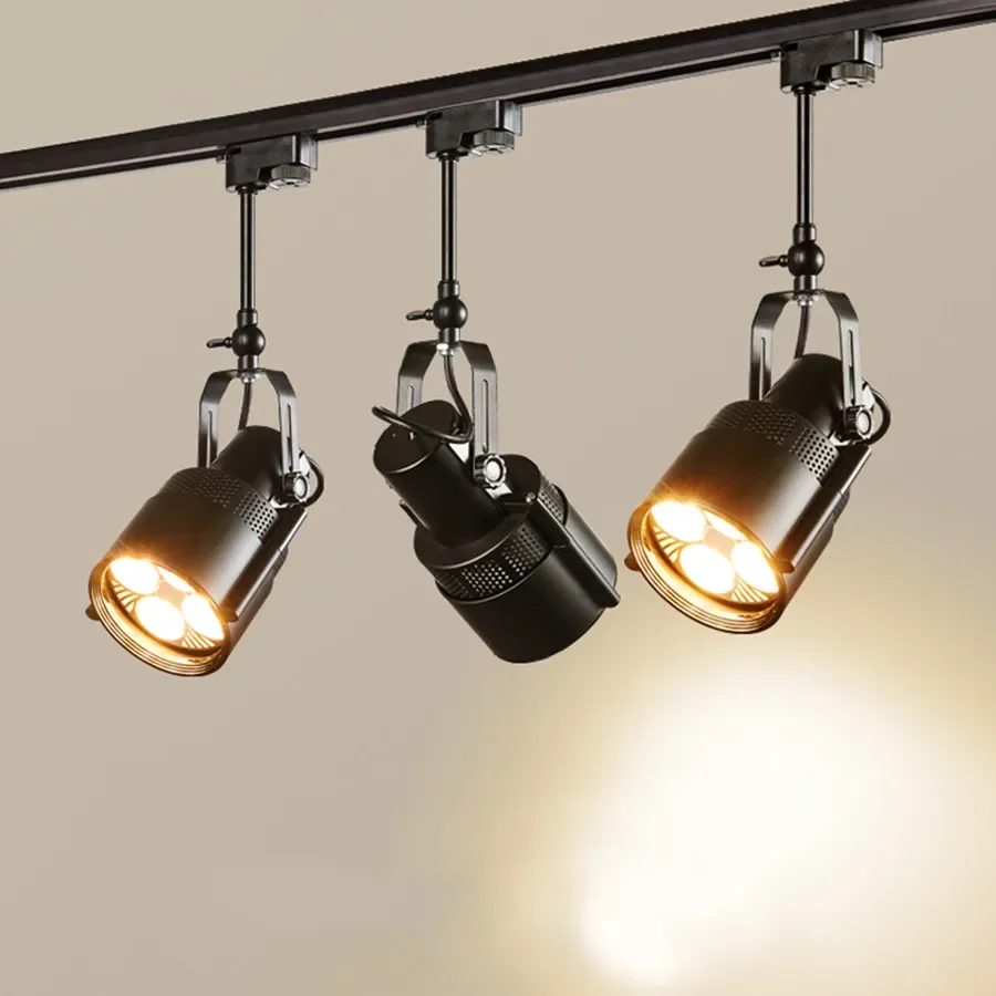 Thrisdar-luz de pista LED Retro nórdica, foco de sendero Industrial americano, barra de ropa Vintage, 25W, 35W