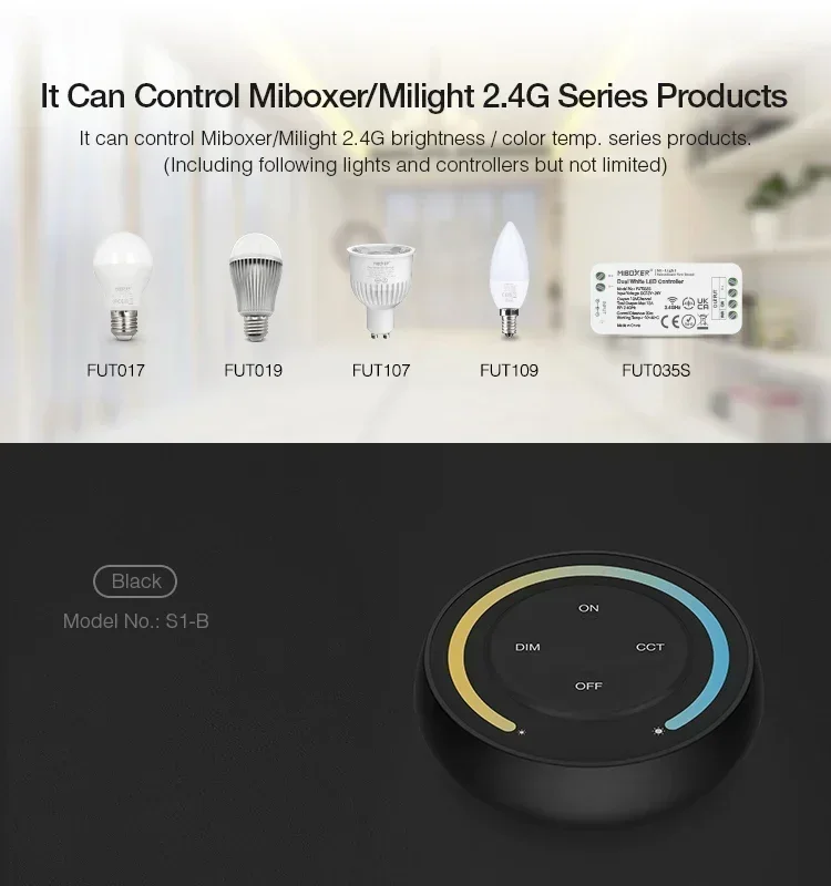 Miboxer 2.4G LED Controller Sunrise Remote Rainbow Remote S1-B S1-W S1-G S2-B S2-W S2-G For Color Temperature RGB+CCT LED Strip