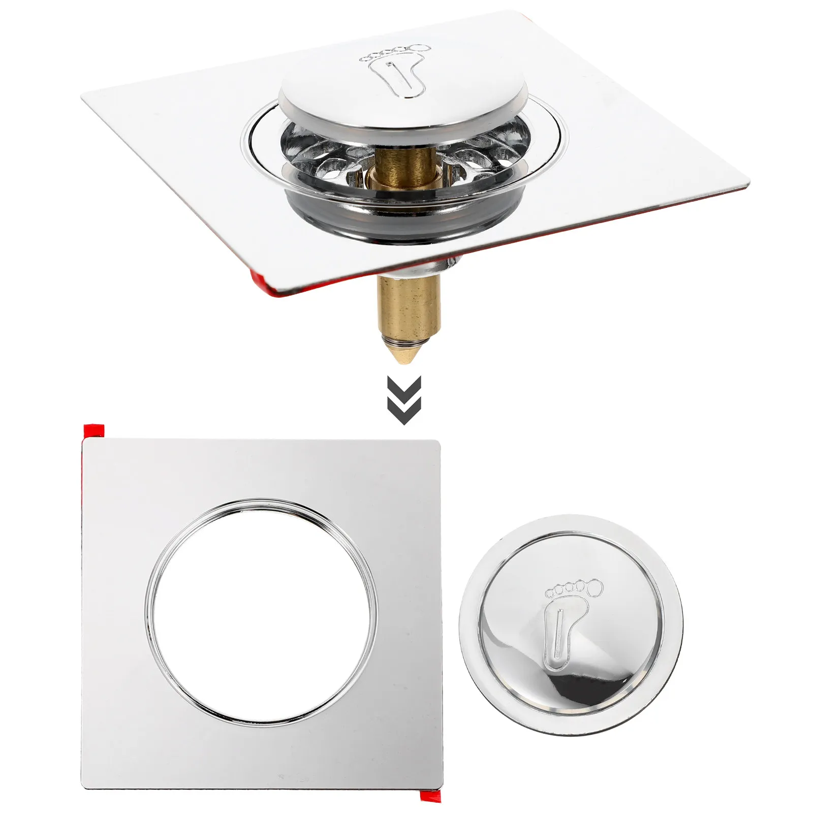 Pop-Up Bathroom Sink Drain Plug with Strong Seal, 9cm Ground Drain Stopper for Basin and Bathtub