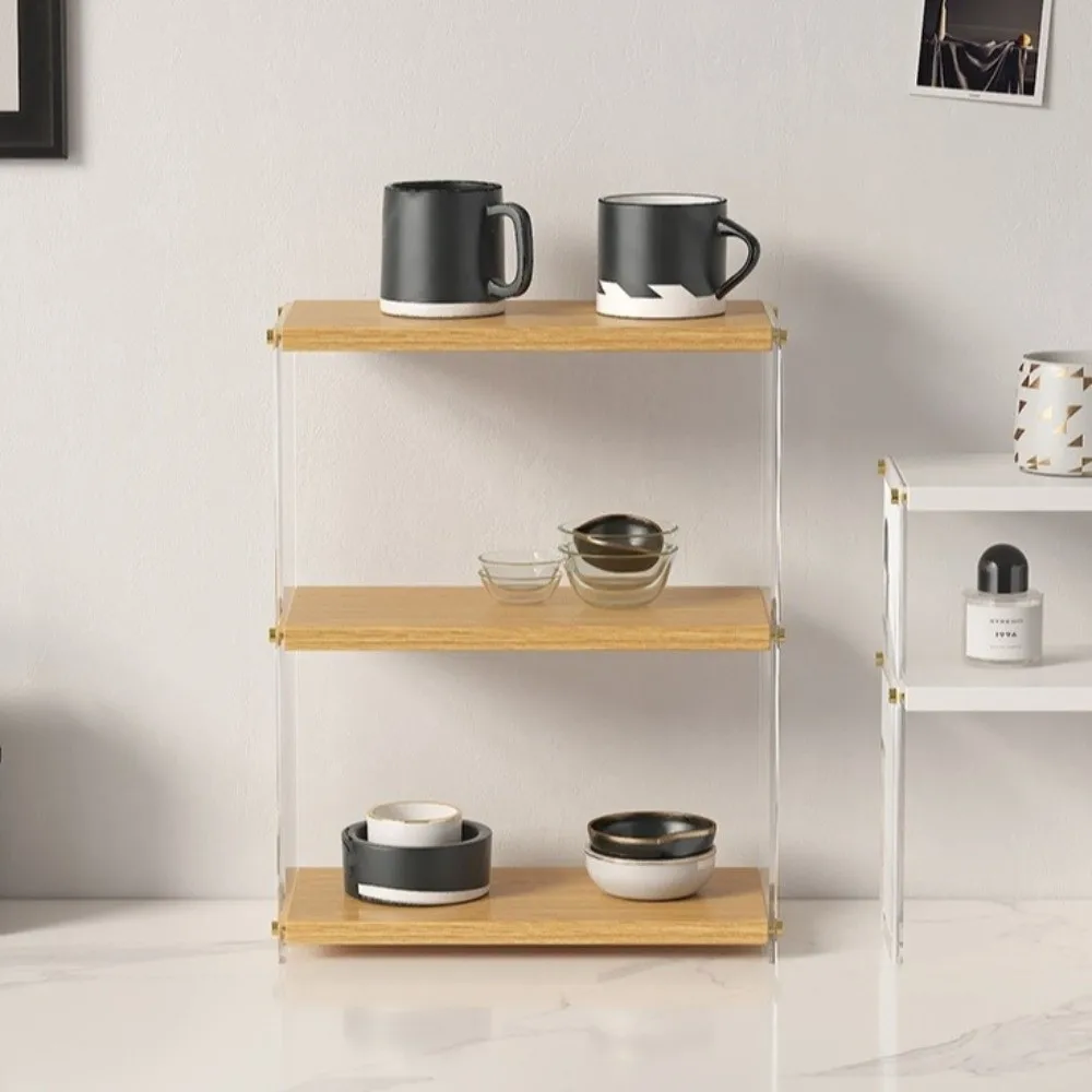 New Acrylic Cup Storage Rack Tabletop Space-saving Teacup Display Shelf Dust-proof Acrylic Cup Holder For Home Kitchen