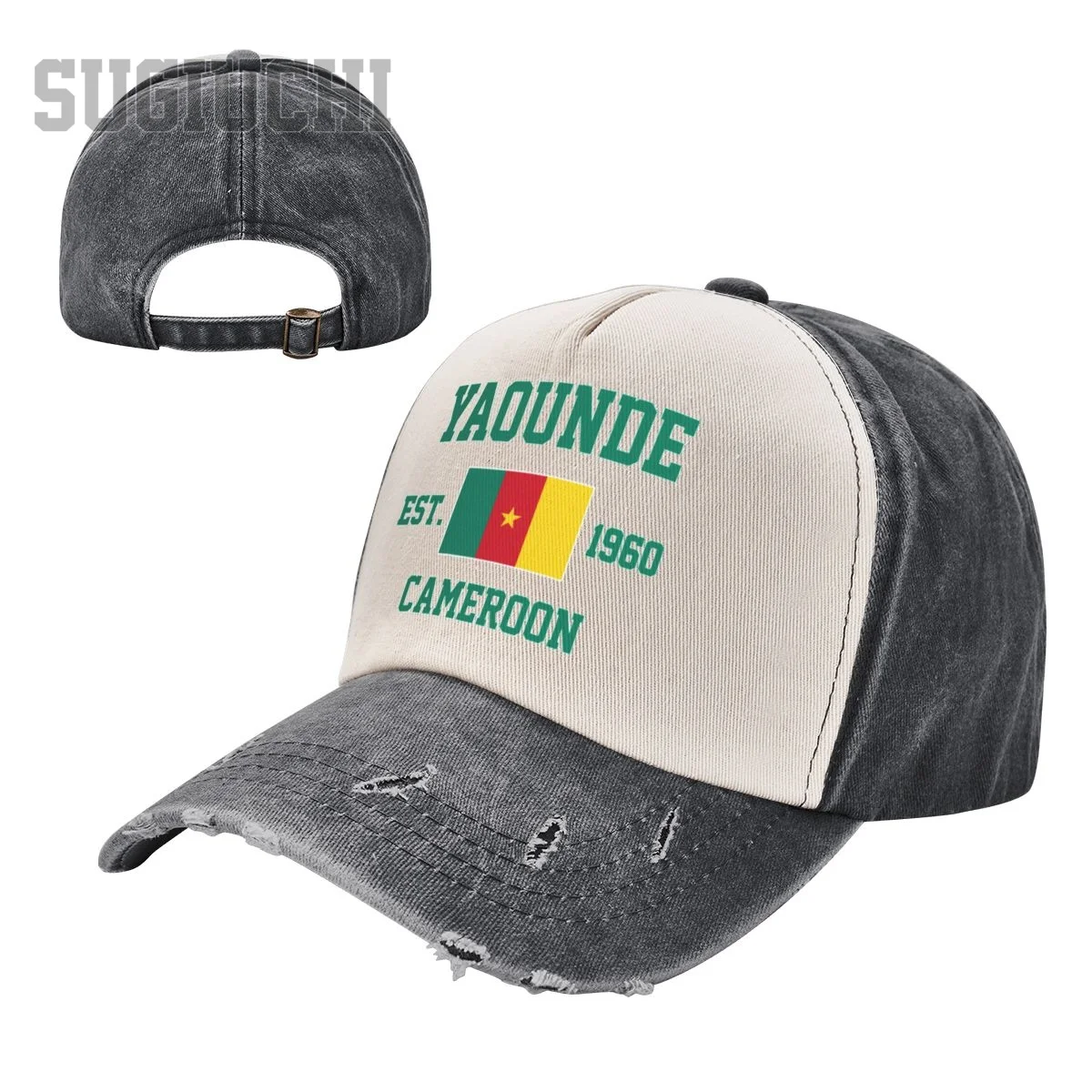 Unisex Baseball Cap Cameroon EST.1960 Yaounde Capital Men Women Vintage Hats Washed Cotton Trucker Gift