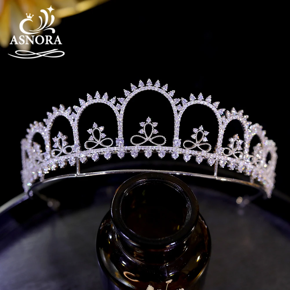 

ASNORA Fashion Bridal Crown Crystal Diadem Zircon Tiaras Luxury Headbands for Women Jewelry Wedding Hair Accessories