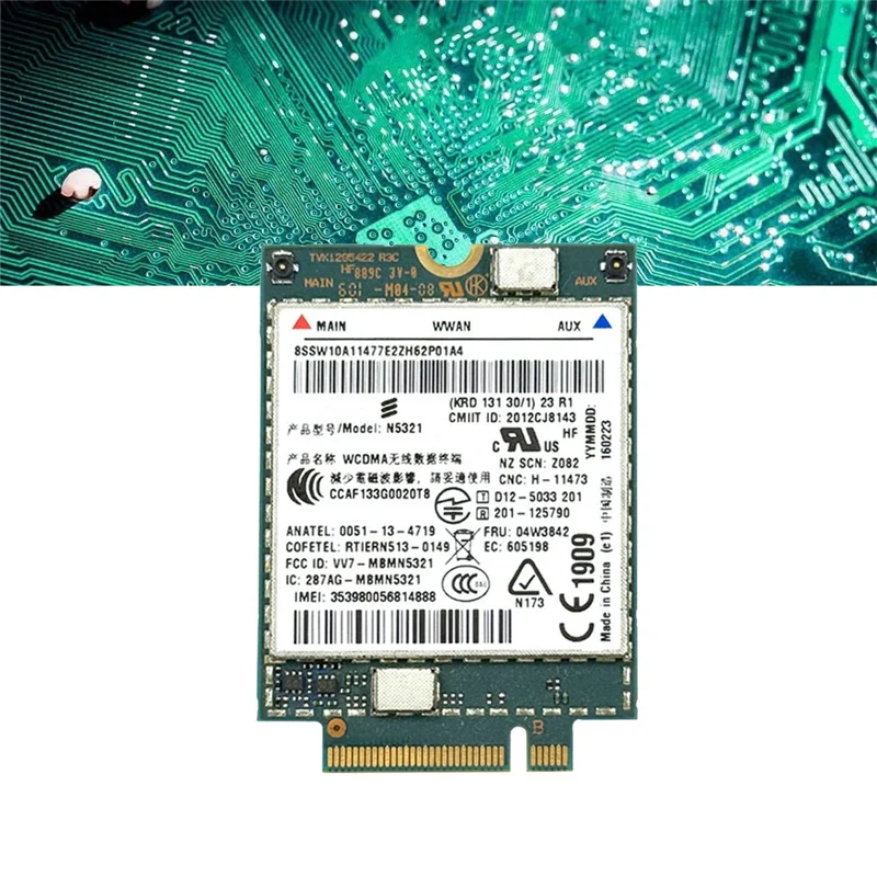 FULL-N5321 FRU 04W3842 3G 모듈 WWAN 카드 무선 어댑터는 여러 시스템을 지원합니다.