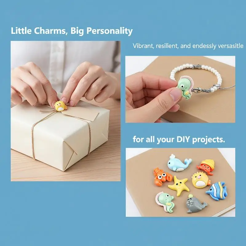 20pcs New Cute Resin Mini Cartoon Crayfish Flat Back Cabochon Scrapbook Kawaii DIY Embellishments Accessories