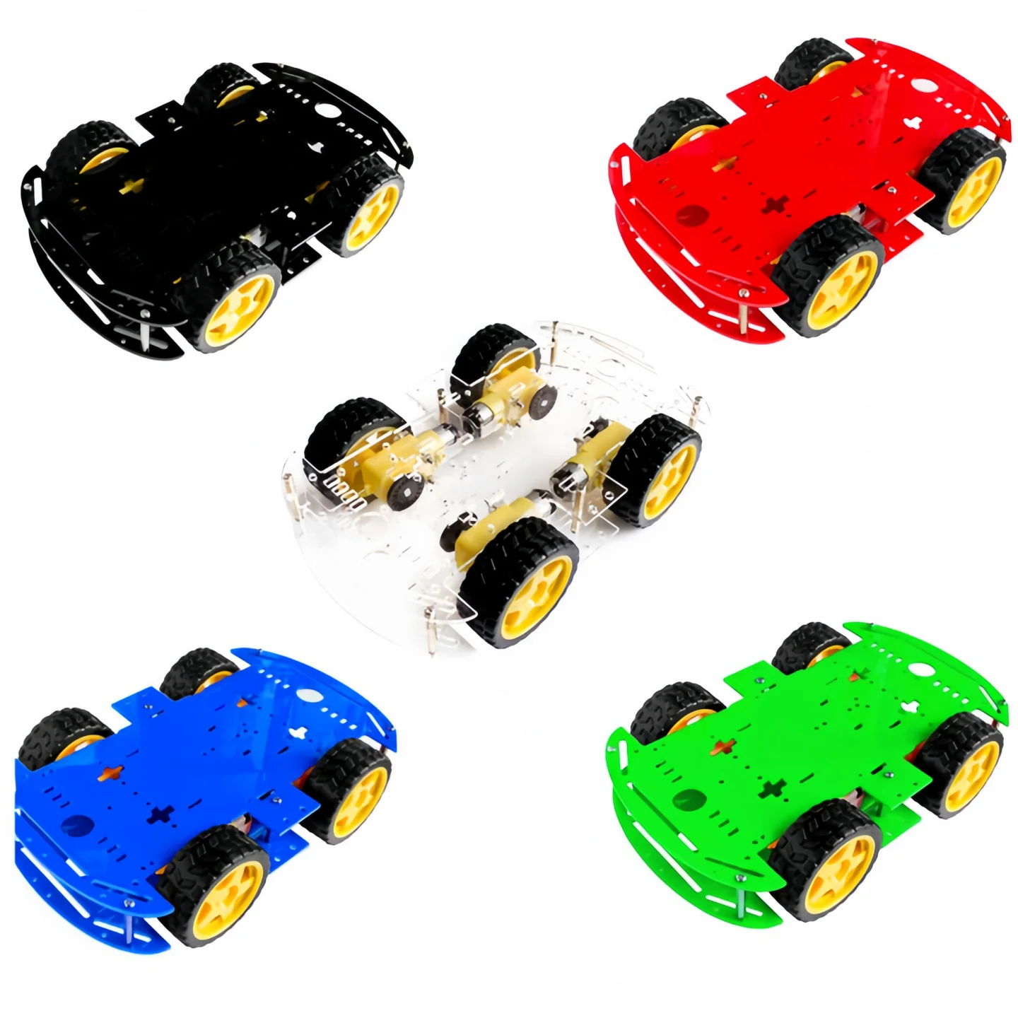 Smart car chassis / 4WD / 4-wheel drive with sufficient power / strong magnetic motor / with encoder / double-layer/single-layer