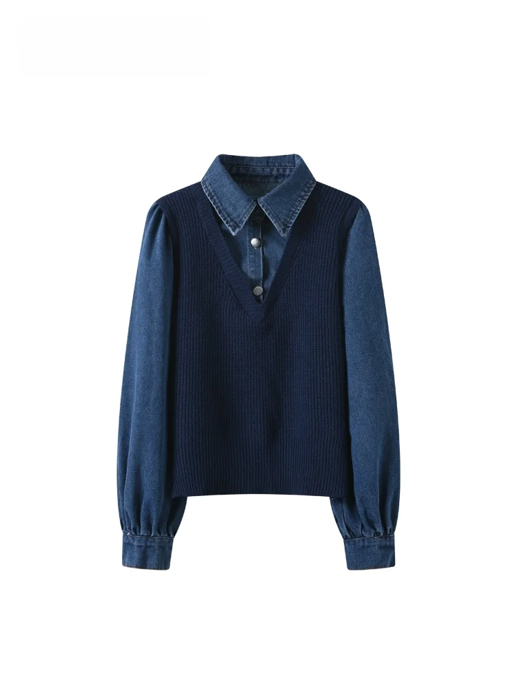 ゆったりとしたロングスリーブの女性用プラスサイズ秋冬新作スリムフィットカレッジ風トップス CaraCLUB ビッグサイズフェイクツーピース