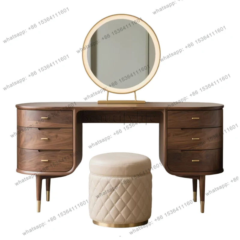 

Living Room Home High-end Dressing Table Solid Wood Bedroom Modern Simple Light Luxury Dressing Table Makeup Table