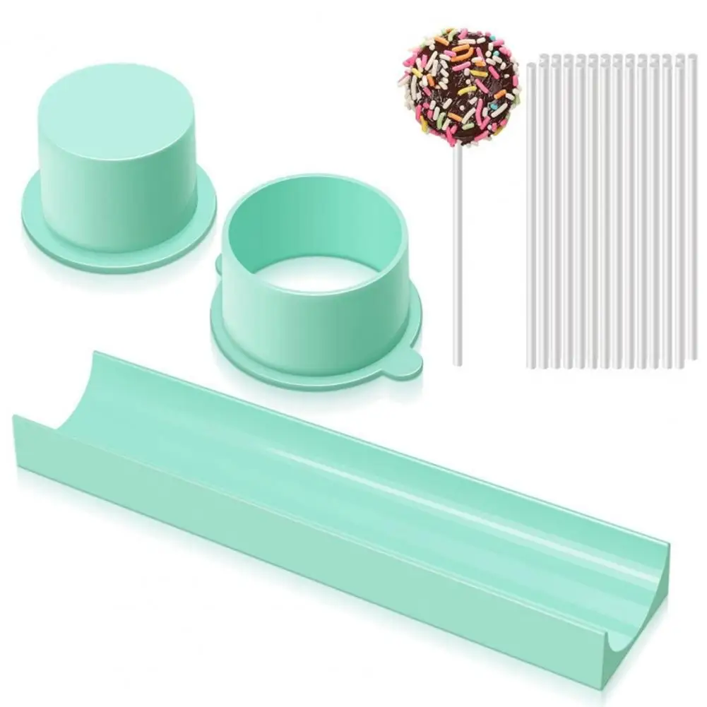 Circle Cake Pop Mold Set with 9 Inch Tray Easy Cake Pop Cutter and Pusher Circle Maker for Home Baking Birthday Parties Wedding