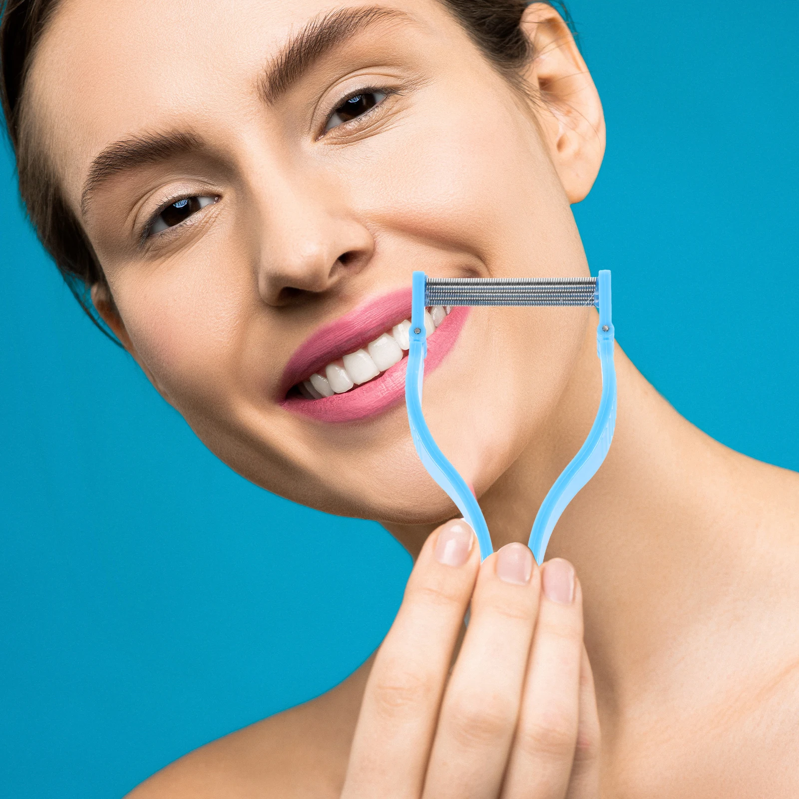 Инструмент для удаления волос на лице для женщин, эпилятор с резьбой на лице, пружинное устройство, безопасное для чувствительной кожи, подбородка, усов, губ, удаление волос