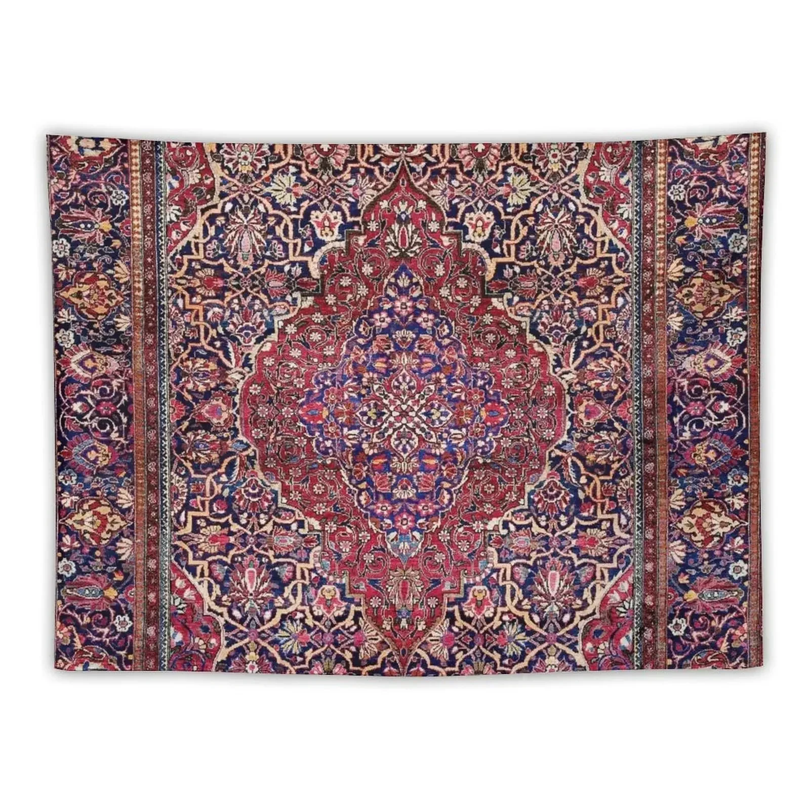 Kashan Central Persian Silk Rug Print Tapestry For Bedroom Wall Decoration Tapestry