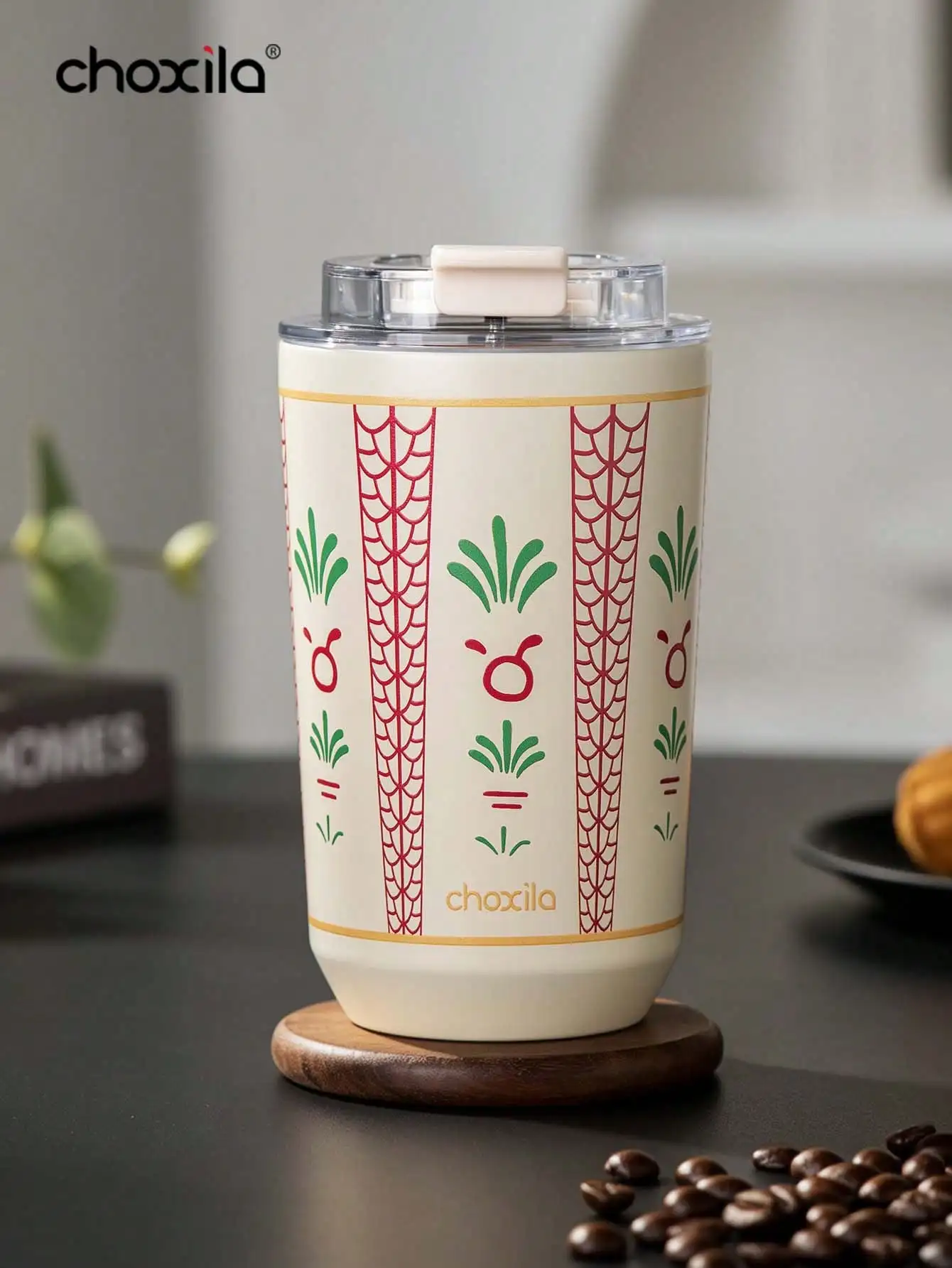 1Pc Stainless Steel Insulated Travel Mug, Leakproof Sip Lid Tumbler for Car Office Outdoor Daily Use