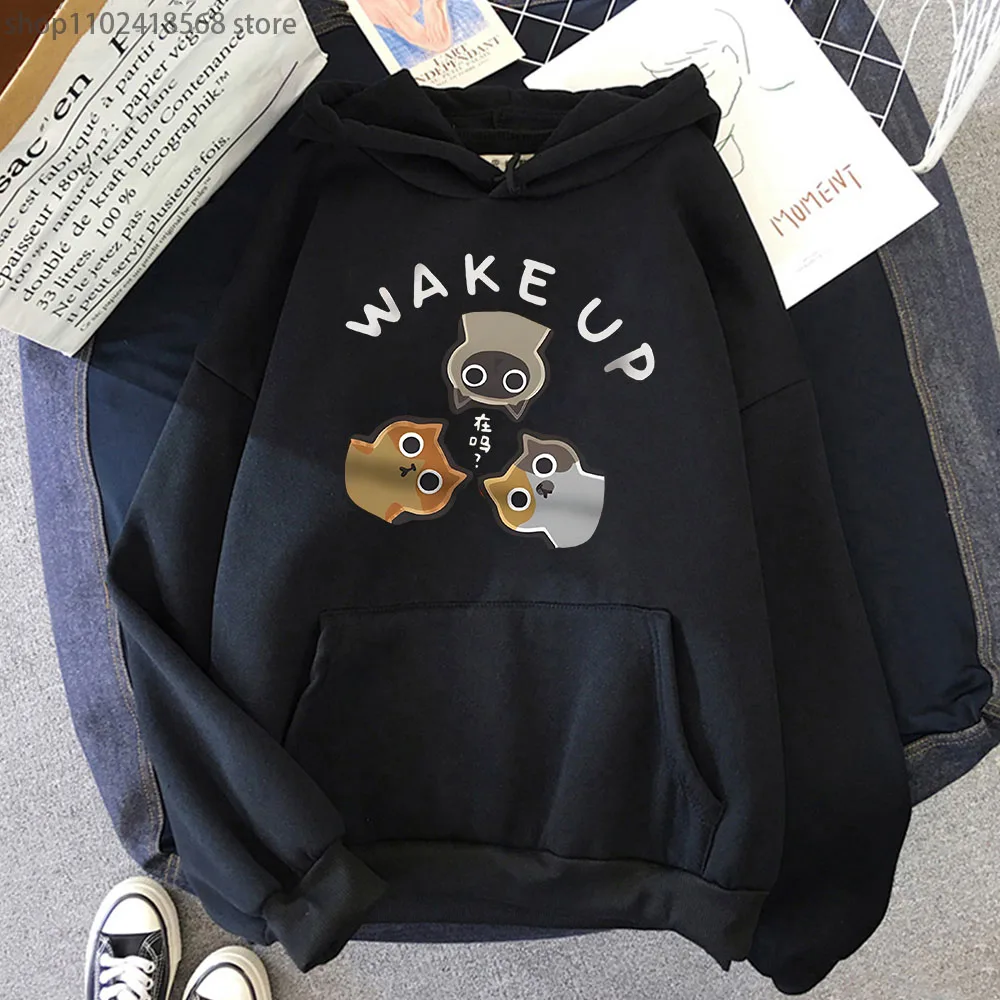 

Wake Up 3 Onlookers of Cats Hoodies Men Women Sweatshirt Kawaii Top Long Sleeve Casual Fashion Spring Winter Sudaderas Harajuku