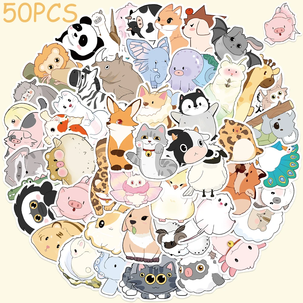 

50pcs Heterogeneous Animals Stickers Decals For Phone Scrapbook Refrigerator Helmet DIY Cartoon Graffiti Stickers Kids Gifts