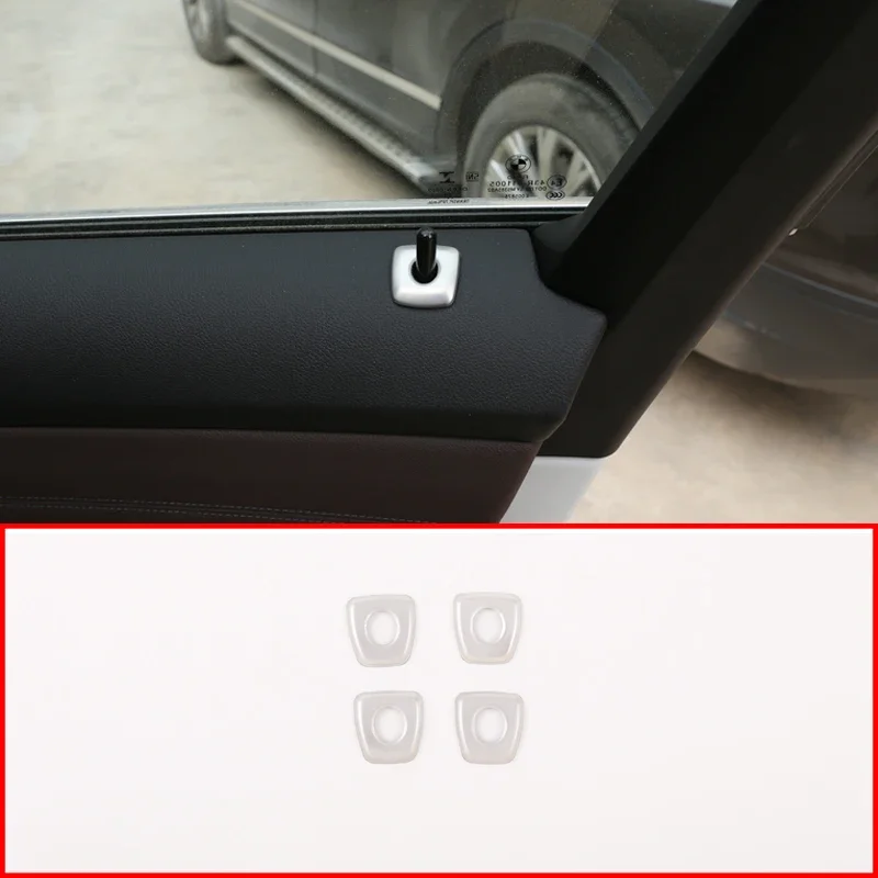 Stainless Steel Silver Car Door Lock Frame Cover Trim For BMW 3 Series G20 G28 2020-2022 Car Interior Accessories