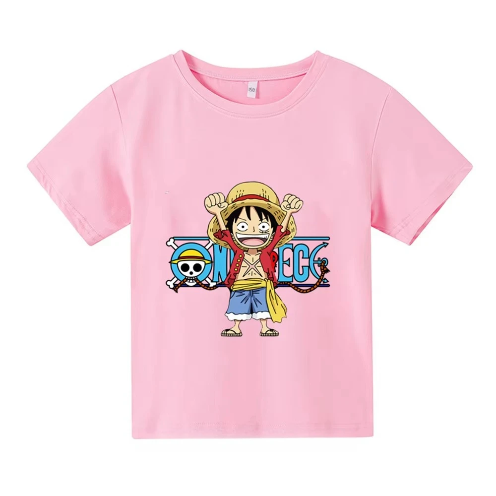 ワンピース Q バージョン ルフィ メンズ レディース ピュアコットン Tシャツ 2026 夏アニメプリント アメリカン ヒップホップ カジュアル トレンド 新しいトップ