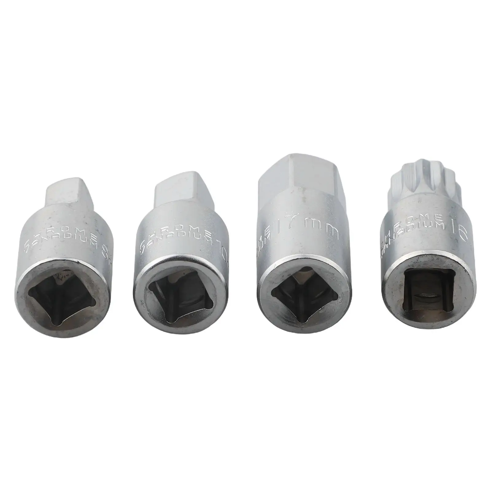 Socket Wrench for Oil Sump Drain 3/8 Inch Drive Compatible with H17 S8 S10 Auto Transmission Repair Tools Pack of 4