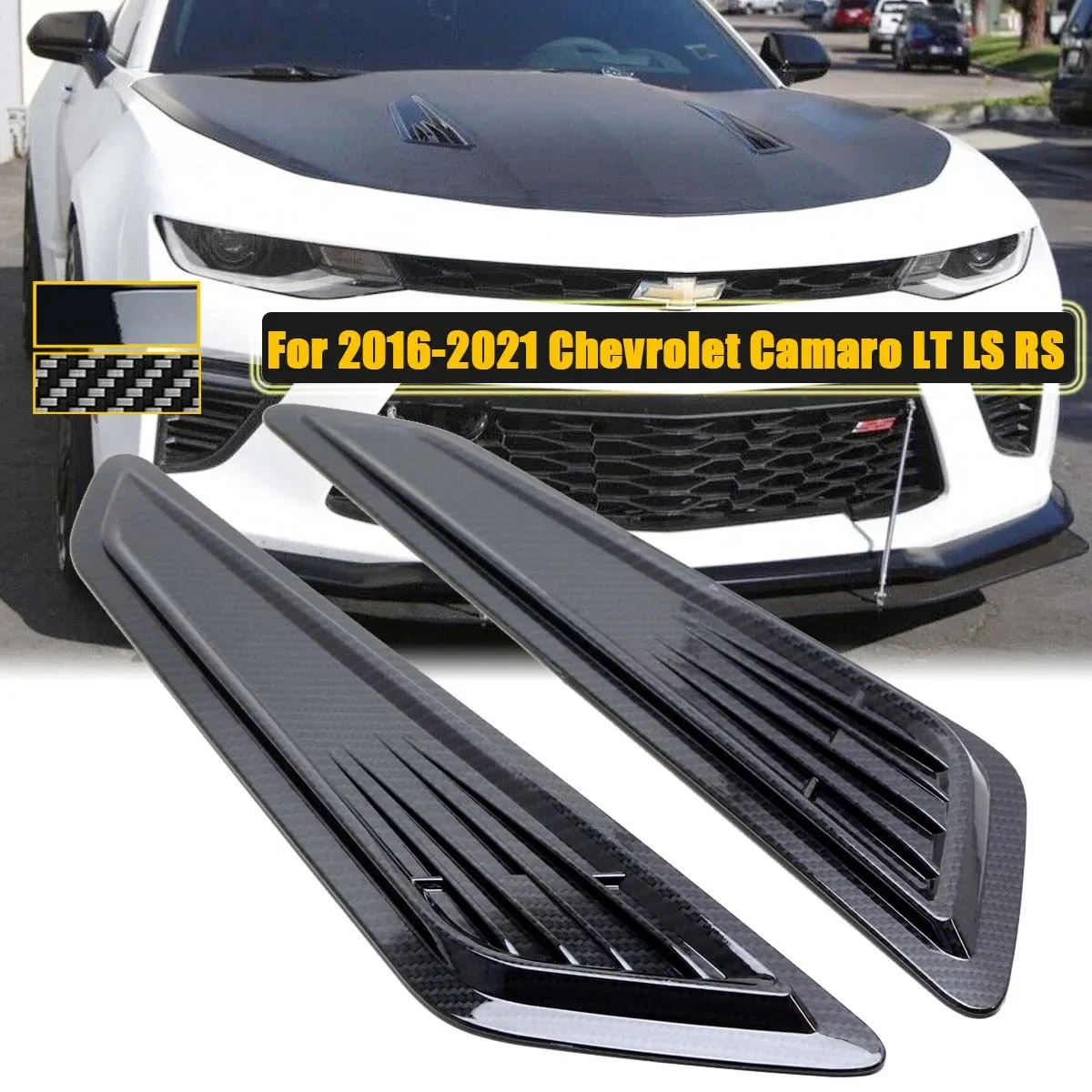 Front Engine Hood Air Vent Scoop Cover Sticker Decoration Trim For Chevrolet Camaro Gen 6 LT LS RS 2016-2021 Car Accessories