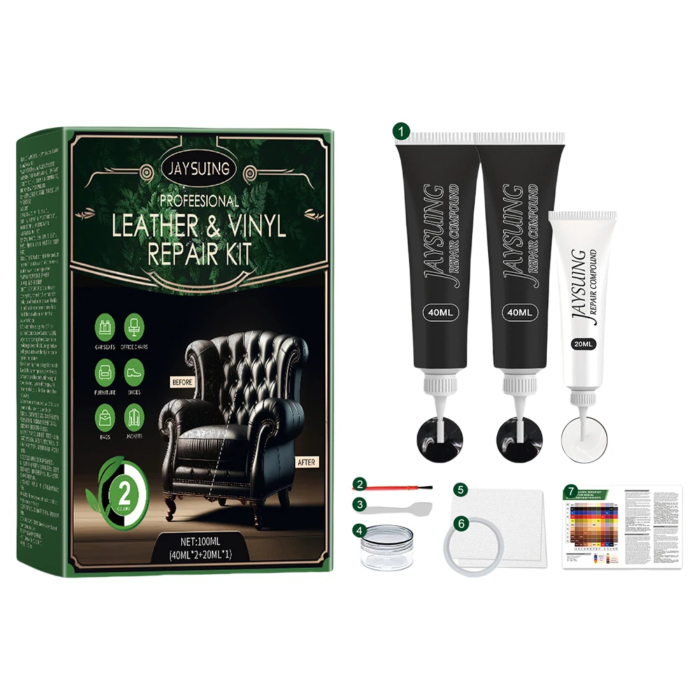 العناية بالجلد بسهولة إصلاح الجلود طقم تصليح الخدوش سيارة الجلود إصلاح كريم عدة للأرائك الأثاث مقاعد السيارة محفظة سترة #4