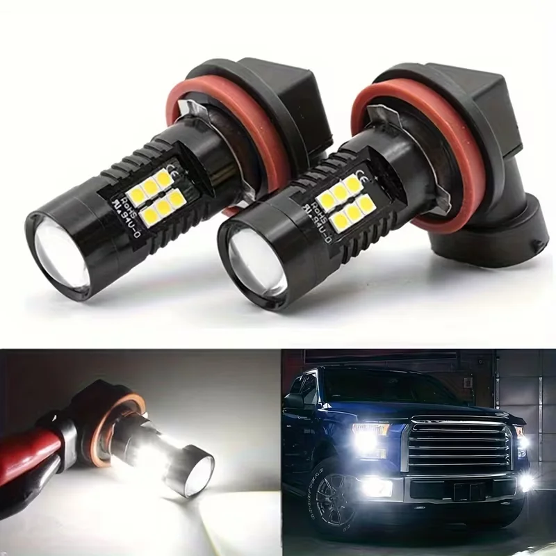 2pcs H11 H8 H9 LED Fog Light Bulbs Auto Car Driving Lamp 6000K Super White DRL Lamp