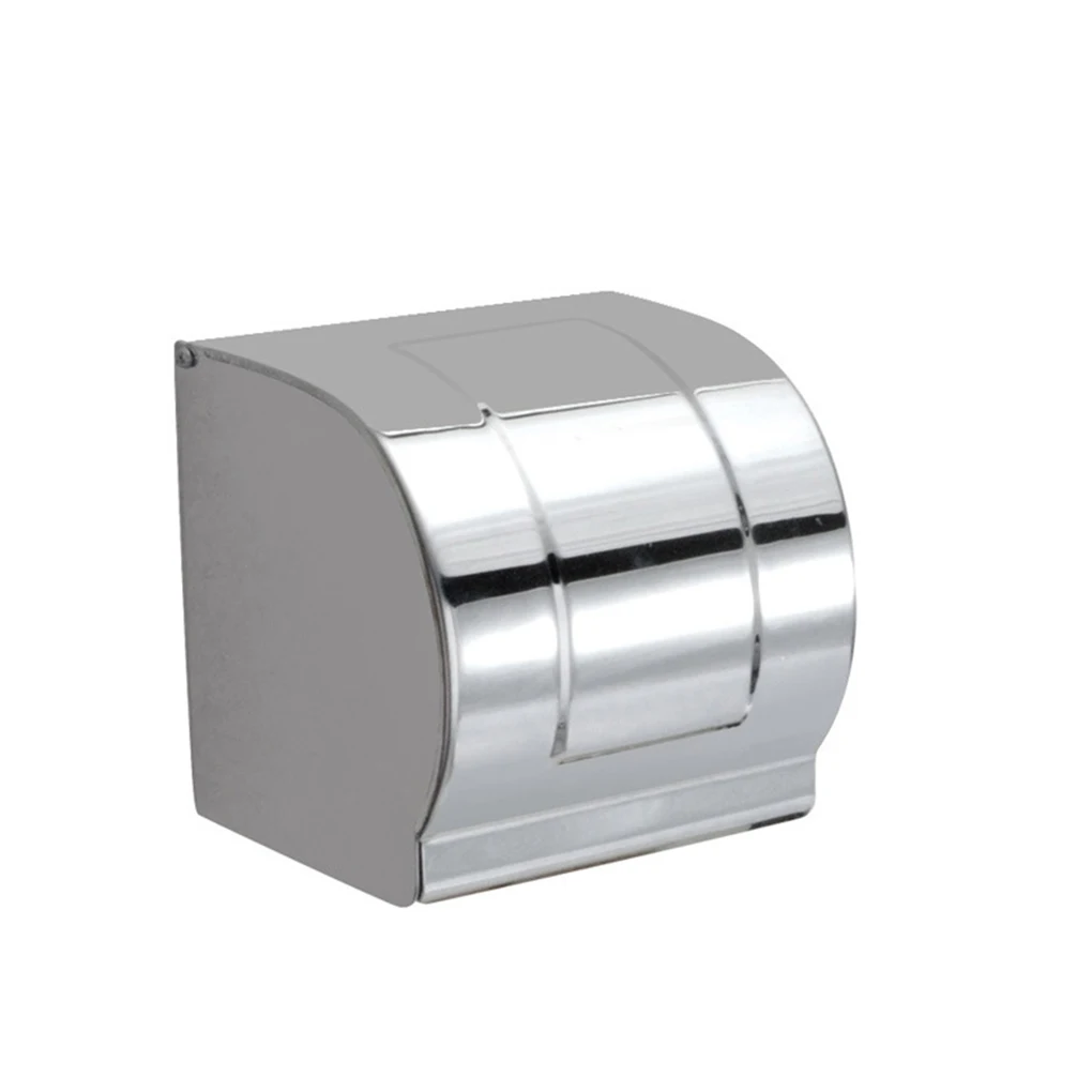 Silver Rust Resistant Roll Door Closed Holder For Clean Toilet Paper And Workmanship Is Exquisite silvery