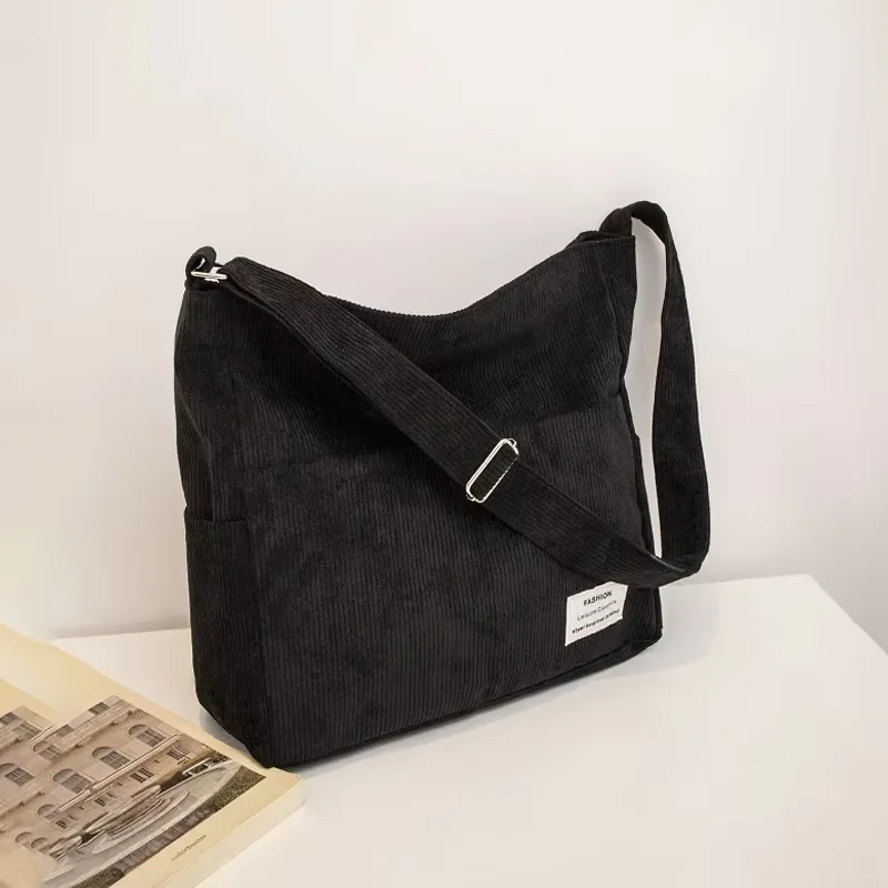 

JIOMAY белая вельветовая сумка на плечо для женщин, 2025 г., регулируемый ремень, большая вместительная сумка, сумка для покупок для отдыха, сумка через плечо