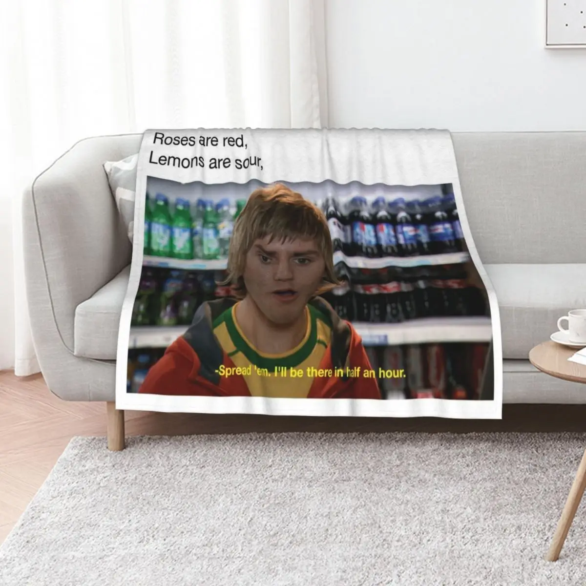 Couverture en peluche douce et durable avec citation amusante de Jay The Inbetweeners, idéale pour un usage quotidien
