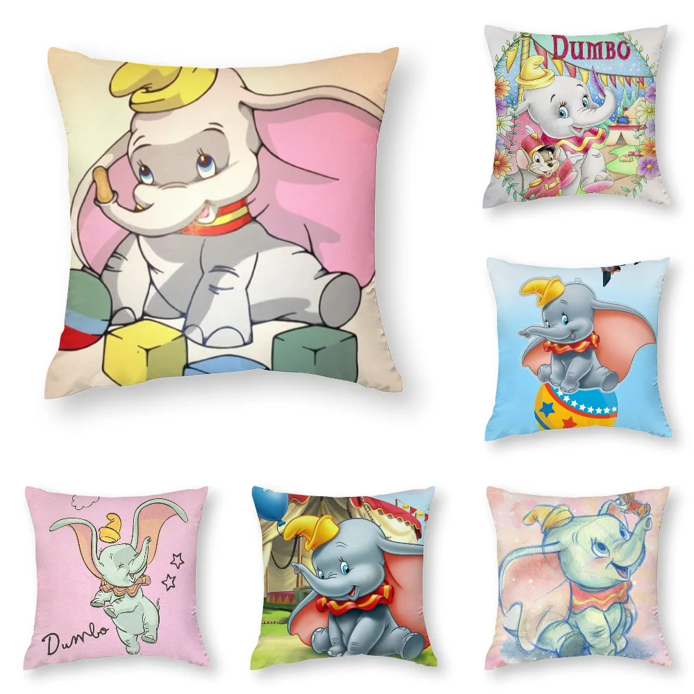 Fat Cute D-Dumbo Pillow Case 3D Print Polyester Fiber 40*40 cm Home Sofa Throw Pillow Cover Decoration Festival Gift