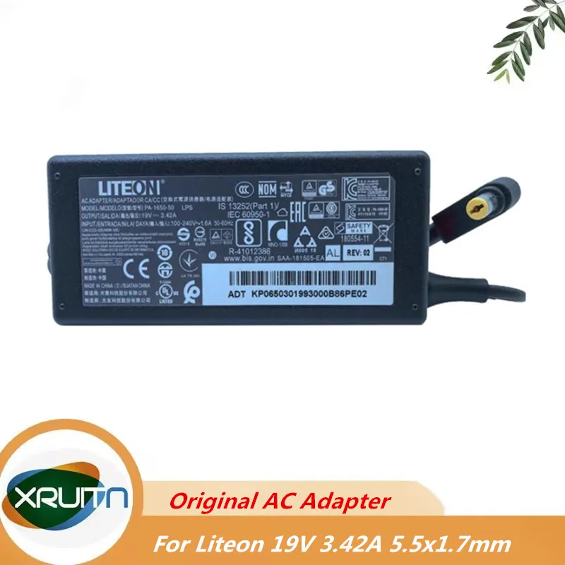 

Подлинный адаптер переменного тока LITEON PA-1650-50 LPS, 19 В, 3,42 А, 65 Вт, зарядное устройство для ноутбука ACER, блок питания A18-065N3A с наконечником 5,5x1,7 мм