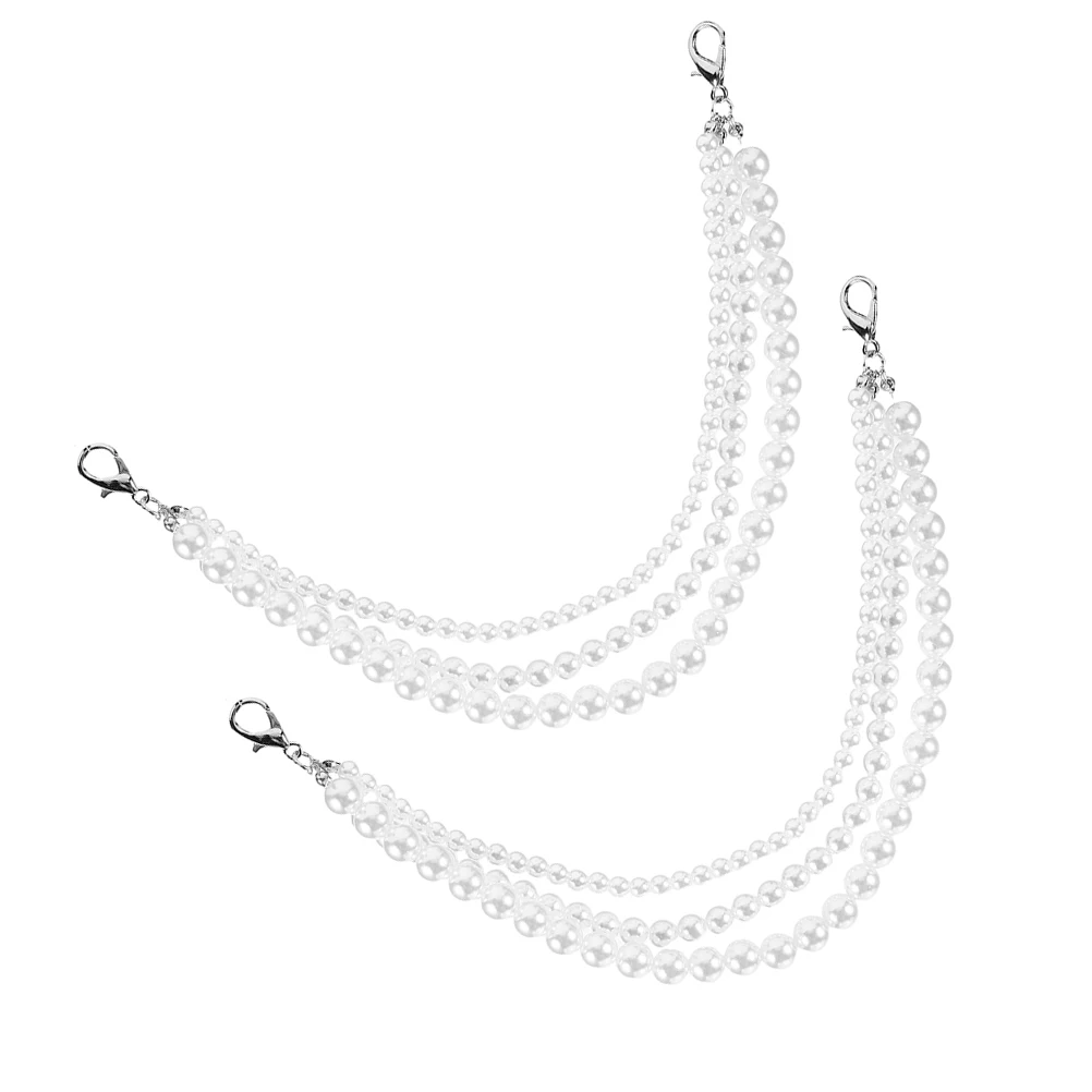 

1Pair Pearl Shoe Chain Women Decorative Sneaker Charms Boot Chain Jewelry Fashionable Shoe Decoration Boot Chains