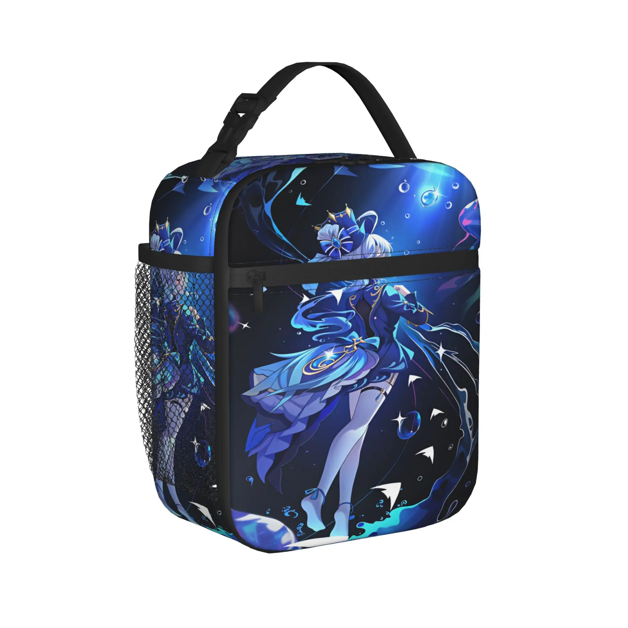 Genshin Impact Lunch Bag Game Character Cute Lunch Box For Women Travel Convenient Cooler Bag Waterproof Thermal Lunch Bags