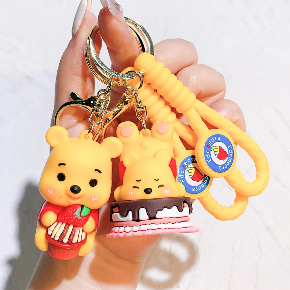 Fashion Cartoon Keychains Winnie the Pooh Tiger Piglet Cartoon Key Ring Car Kids Gifts Christmas Decorations Phone Bag Hanging