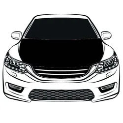 Pure black car Hood cover 3.3x5ft /5x7ft 100%polyester,engine elastic fabrics can be washed, car bonnet banner flags