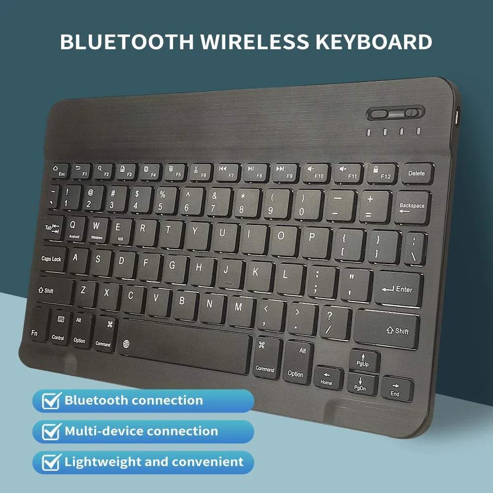 

Bluetooth Keyboard Wireless Rechargeable Black 10 Inch Keyboard For IOS Android Windows Tablet For iPad Air Mini Keyboard