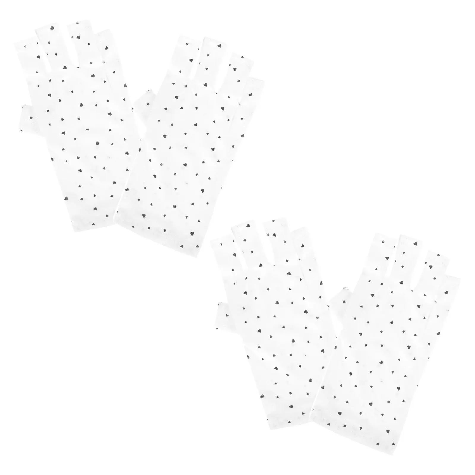 

2Pairs Love Heart Nail Anti Uv Fingerless Manicure Protective Gel Nail Hand Covers Reusable Salon Manicure Gloves