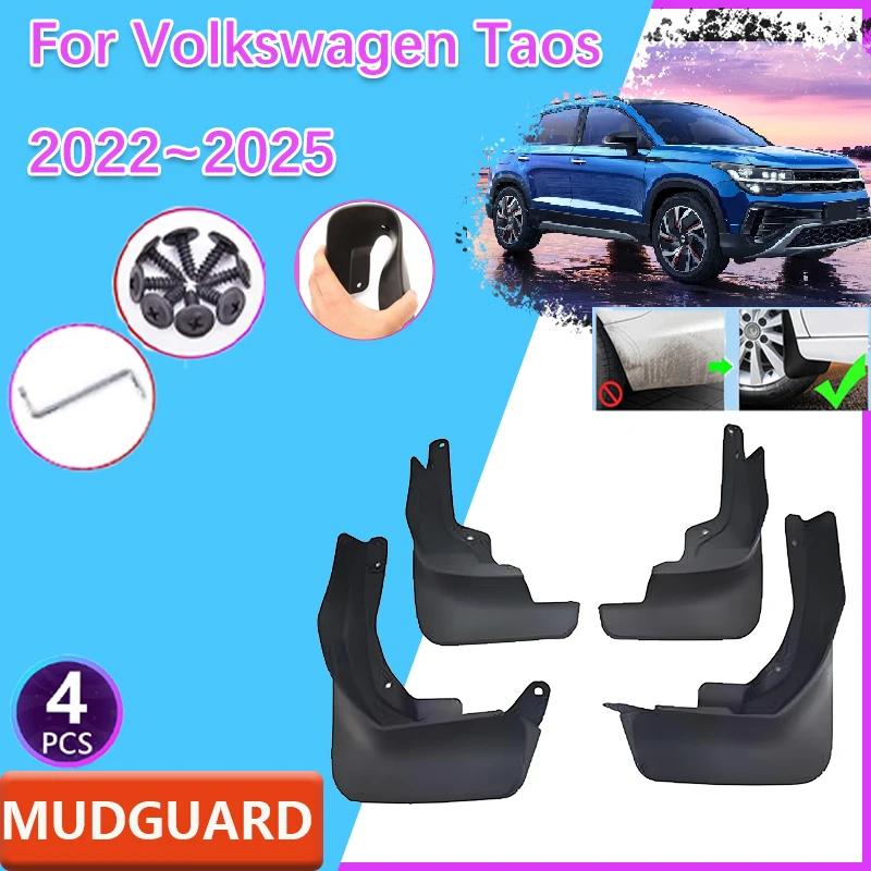 

Для Volkswagen Taos 2022 ~ 2025 2023 2024 SUV 4 шт. автомобильные крылья брызговики защита от брызг колеса аксессуары для защиты