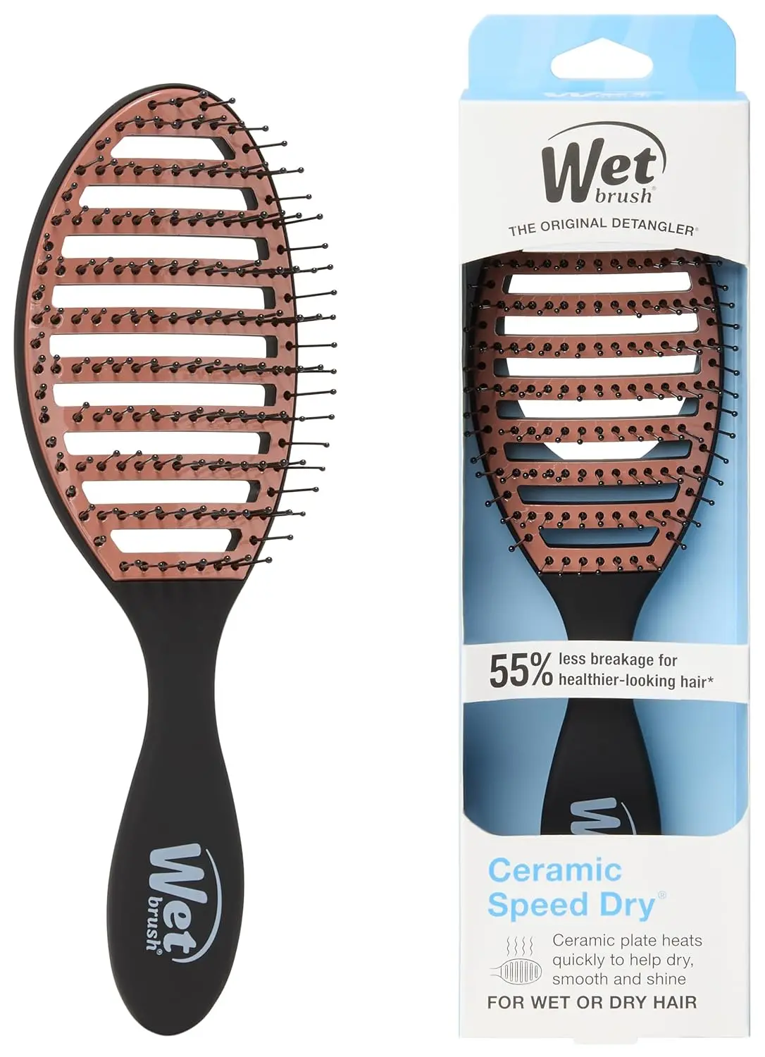 

Ceramic Speed Dry Hair Brush - Vented Design & Heat-Resistant Bristles for Fast, Safe Styling - Ergonomic Handle