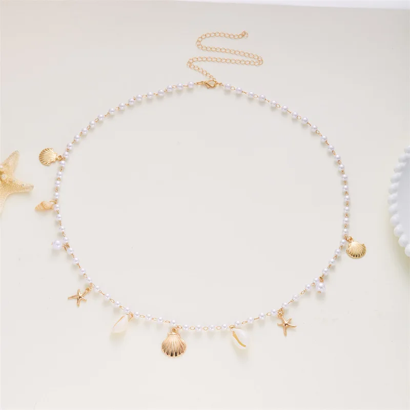 جديد البوهيمي اللؤلؤ شل الخصر سلسلة أنيقة أنيقة الجسم سلسلة المرأة مثير عطلة الشاطئ الصيف الخصر مجوهرات اكسسوارات #5