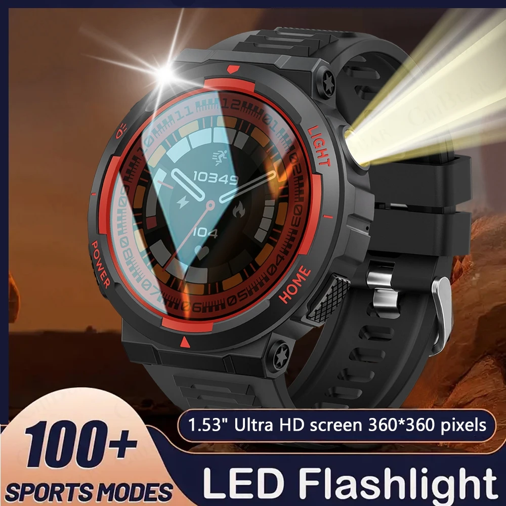 

Новинка 2024, уличные умные часы с сильным светом, мужские спортивные водонепроницаемые часы 3ATM с GPS, пульсометром и Bluetooth-вызовом, умные часы для Xiaomi